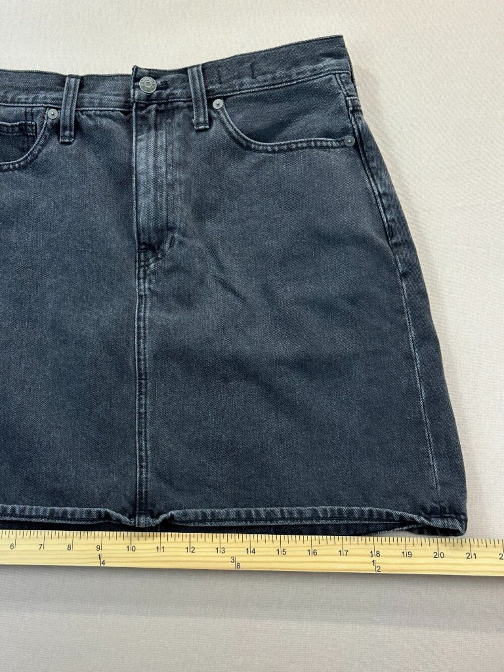 Madewell Rigid Denim Skirt A Line Jeans Women's Size 28 Black Cotton - Picture 11 of 12